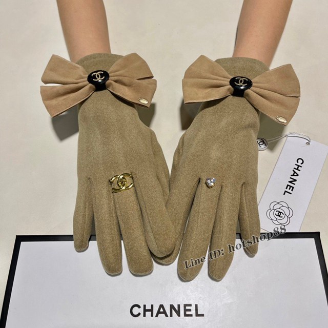 CHANEL專門店2022新款羊毛十懶兔毛內裏加絨女士手套 香奈兒懶兔毛羊毛手套 mmyj1669